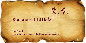 Kersner Ildikó névjegykártya